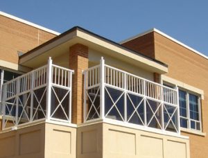 The balcony rails of the Markhaven LTCF.