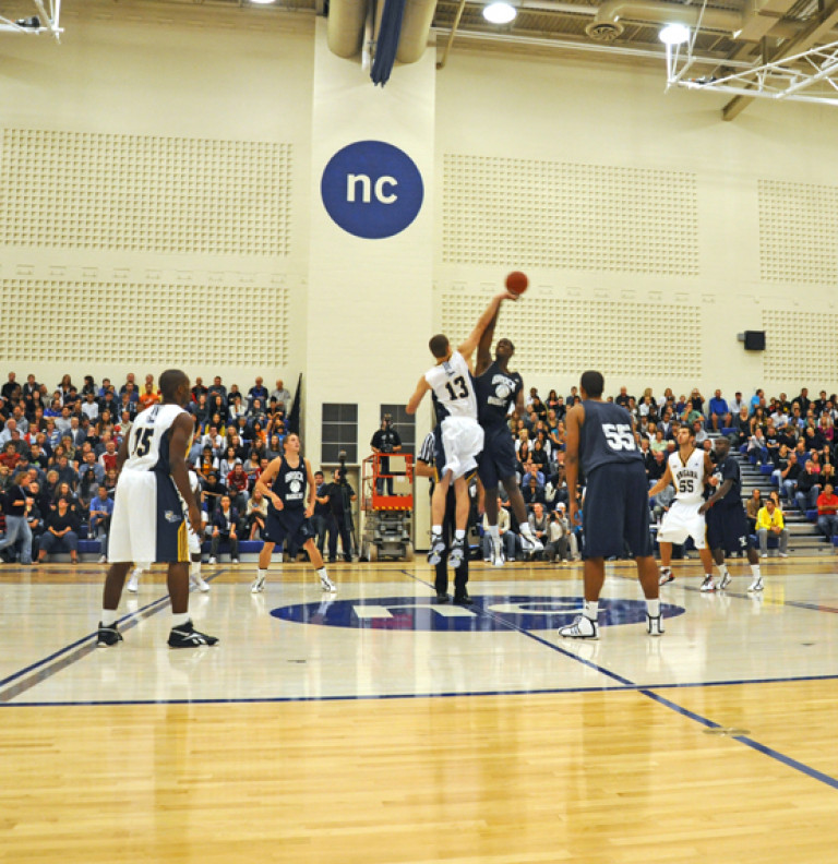 A basketball game at the Niagara College - SAC.