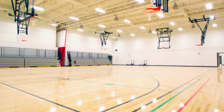 The basketball court of the St. Thomas Aquinas Secondary School.