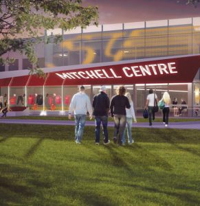 A rendering of the University of Guelph - Mitchell Centre Expansion entrance area.