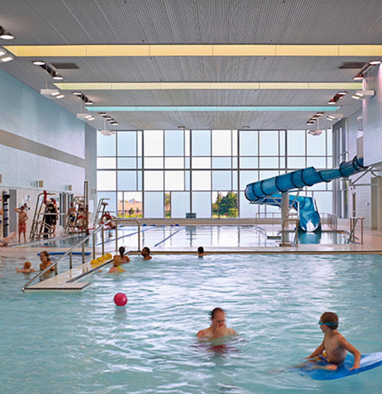 The pool space provides a variety of recreational amenities at the MacBain Community Centre.