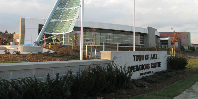 The facade of the Ajax Operations Centre.