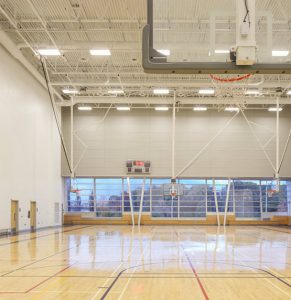The sports hall at Brampton East Library and Community Centre.