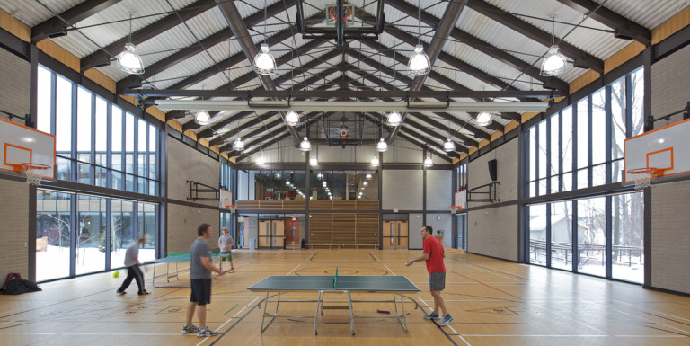 The sports hall at Brooklin Community Centre & Library