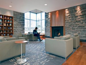 Beautiful seating and lounge space is provided at the Hamilton South Mountain Complex.