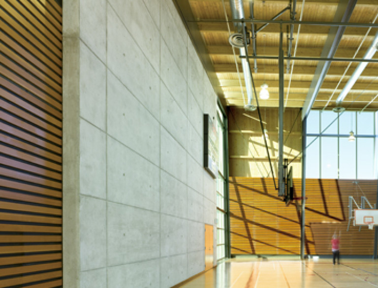 Open space and natural light define Newcastle Community Centre's recreational spaces.