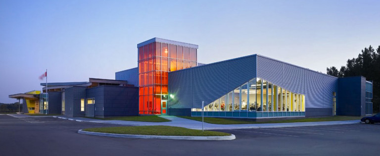 Modern and futuristic, the Quinte West YMCA features a beautiful and unique design.