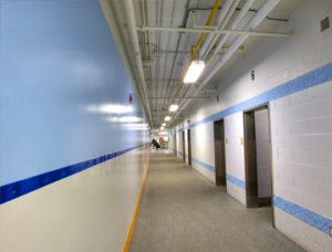 The Vic Johnston Community Centre accommodates easy mobility with beautiful hallways.