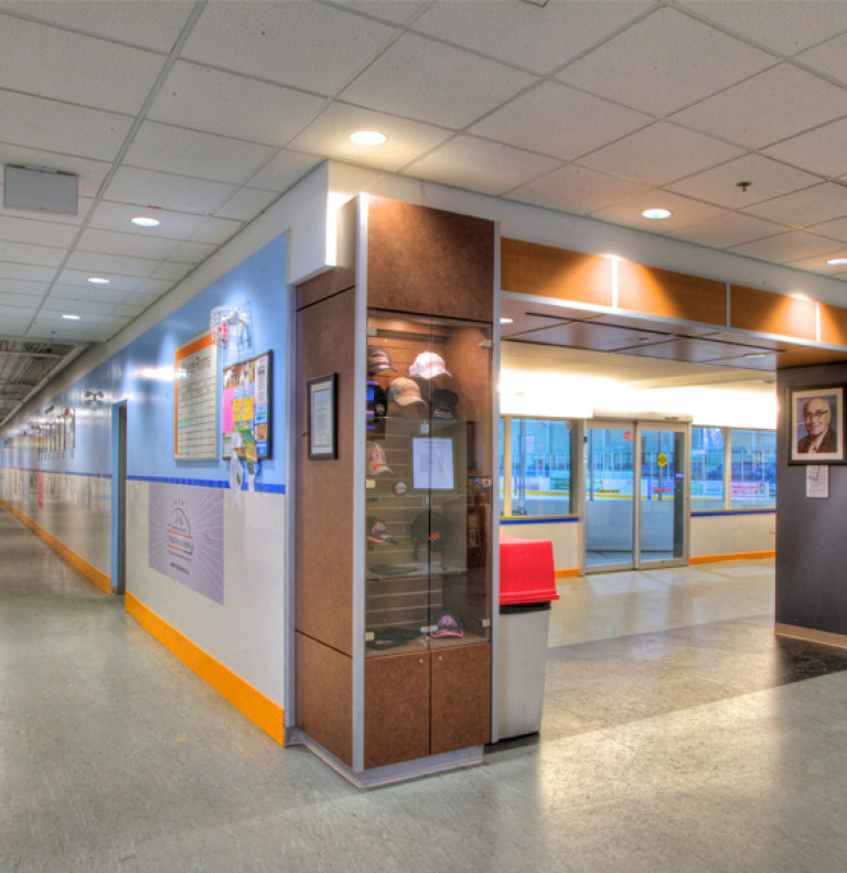 The halls of the Vic Johnston Community Centre are modern and spacious.