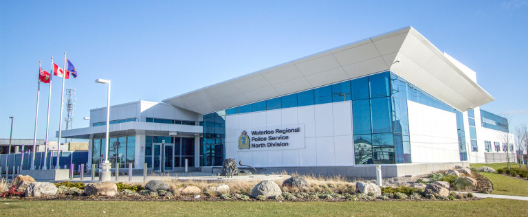 Hero image of the Waterloo Region Police Services by Aquicon Construction.