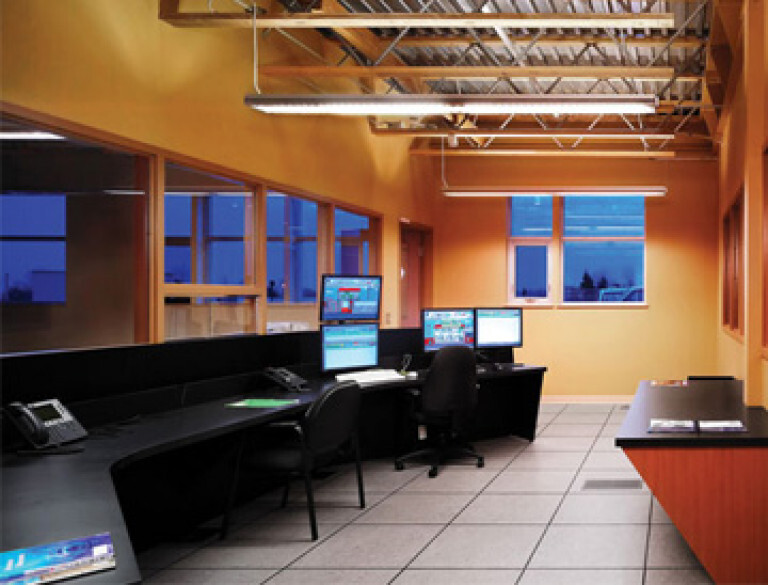 Working space provided at the Woodward Environmental Lab and Control Centre.